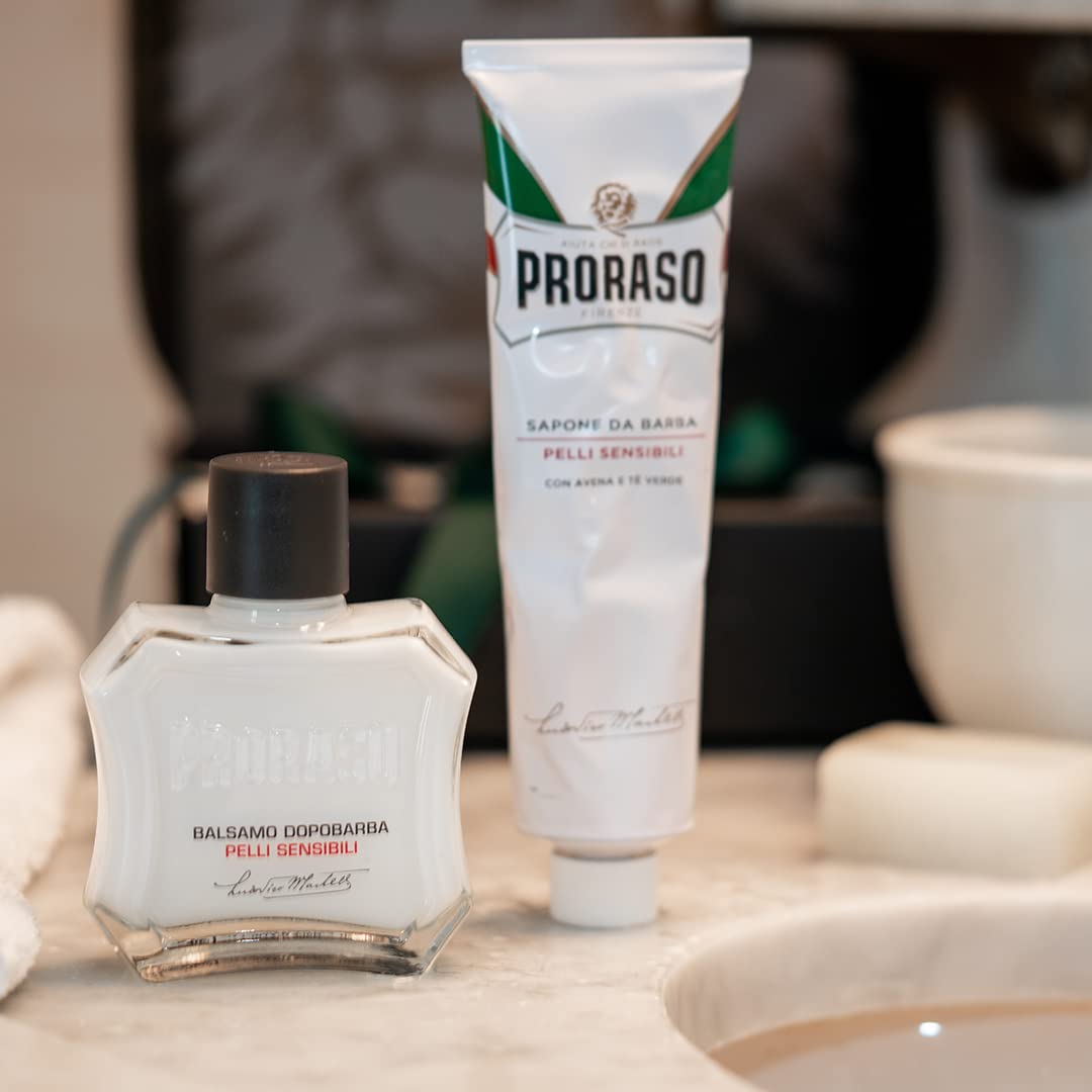 Proraso After Shave Balm for Men, Sensitive Skin Moisturizer with Oatmeal and Green Tea, 3.4 Fl Oz (Pack of 1)