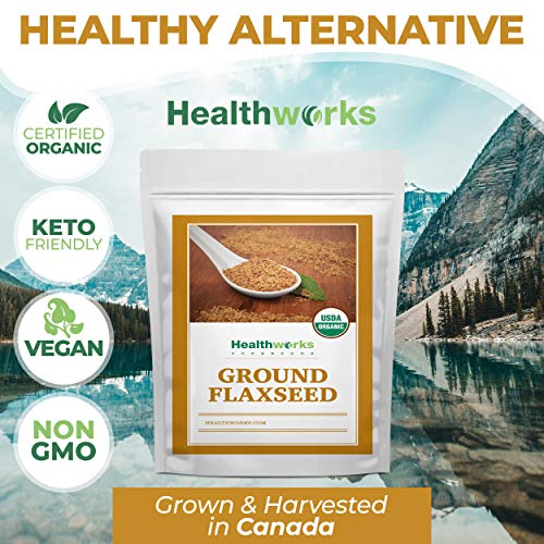 Healthworks Superfoods Organic Ground Flax Seed 3 lb Raw Vegan Keto Non-GMO | Organic, Ground, Omega-3, Fiber, Lignans, Non-GMO, Vegan, Keto, For Smoothies, For Baking, For Oatmeal, Heart Healthy