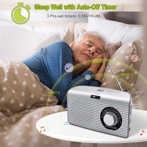 DreamSky AM FM Portable Radio Plug in Wall or Battery Operated