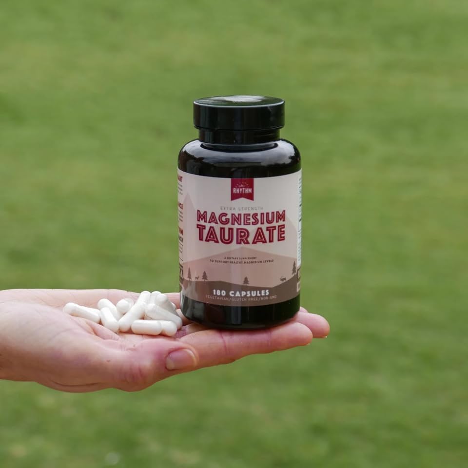 Magnesium Taurate 750mg (150mg Elemental Magnesium) – 120 Vegetarian Capsules – High-Absorption Magnesium Taurate Supplement for Heart, Muscle