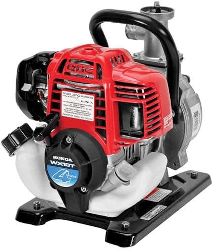 Honda Power Equipment WX10 52 PSI 4-Stroke Commercial Engine Gasoline Powered Water Pump with Hose Adapter, Suction Hose, Clamps, and Strainer