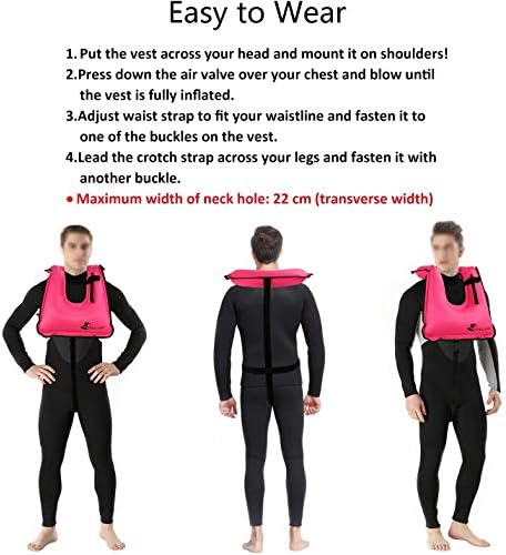 OMOUBOI Snorkel Vest for Adults Swim Vests Inflatable Snorkeling Jackets for Diving, Snorkeling, Swimming Safety (Suitable for 100-220 lbs)