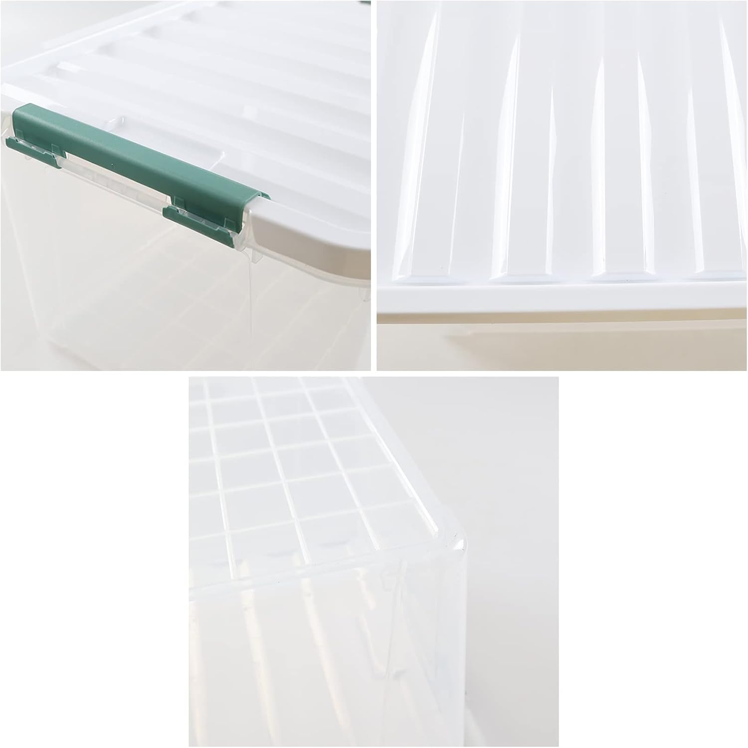 17.5 L Clear Plastic Storage Box, 4-Pack Latch Storage Bin