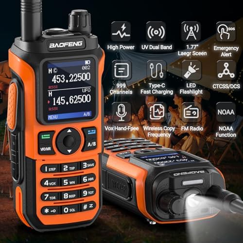 2 Pack BaoFeng UV-21R (Upgrade of UV-5R) Ham Radio Handheld Long Range Walkie Talkies UHF VHF Dual Band 2-Way Radio Full Kit with Type-C Cable