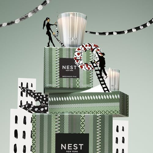 NEST New York Scented Classic Christmas Candle, Holiday - 8.1 oz - Up to 60-Hour Burn Time - Reusable Glass Vessel