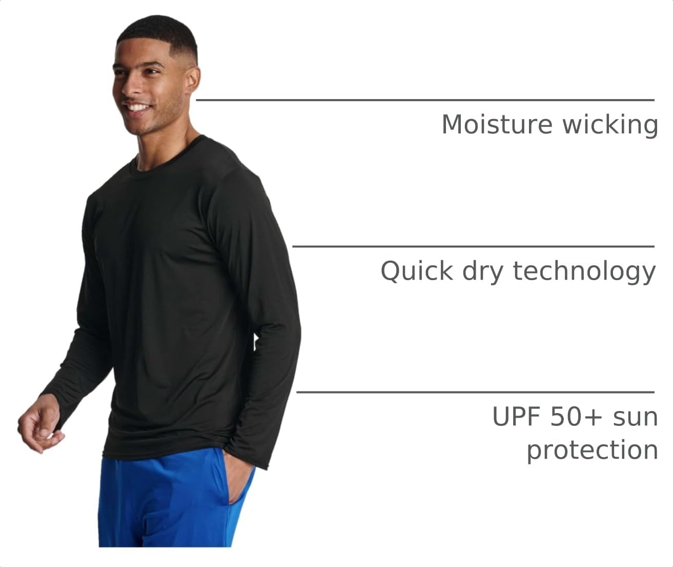 4 Pack Men's Dry Fit Long Sleeve Workout Shirts Gym Athletic Tee Fishing