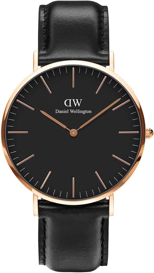 Daniel Wellington Classic Men’s Watch - 36mm - 40mm Case, Japanese Quartz Movement, Leather Strap, Water Resistant, Analog Watch for Men - Sheffield