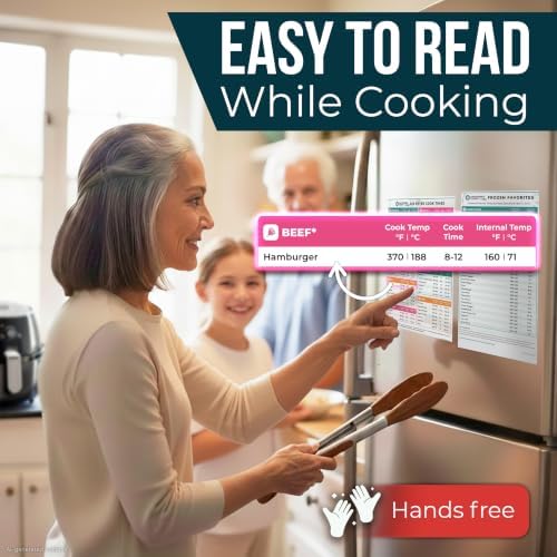 Cathy Yoder's Air Fryer Cheat Sheet Set, Air Fryer Accessories, AirFryer Cooking Guide Magnetic Cheat Sheet