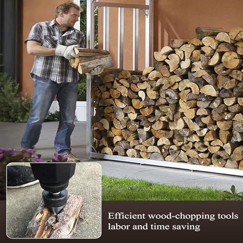 6 Pcs Wood Splitting Drill Bit Set Includes 38mm/45mm Dual Sizes + 4 Adapters, Compatible with Rotary Hammer/Impact Drill/Cordless Drill