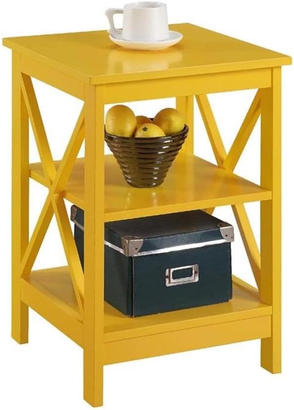 Convenience Concepts Oxford End Table 15.75" - Modern Living Room Table with Storage Shelves, Transitional Nightstand Side Table for Home Decor and Display, Espresso