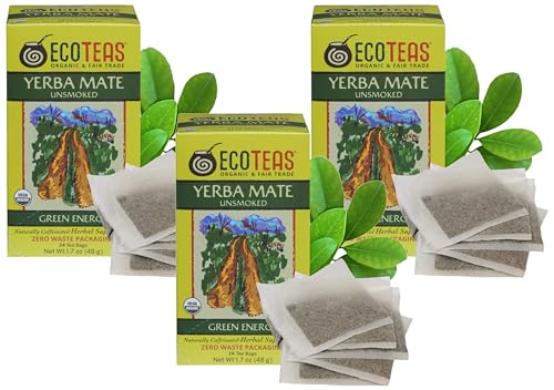 ECOTEAS Organic Yerba Mate Unsmoked Tea 24 Bags