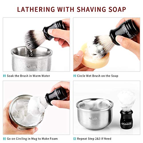 Anbbas Shaving Soap Goat Milk for Men Beard Traditional Wet Shave(3.5oz) | Foam Women Body Hair Removal Smooth Close Shave
