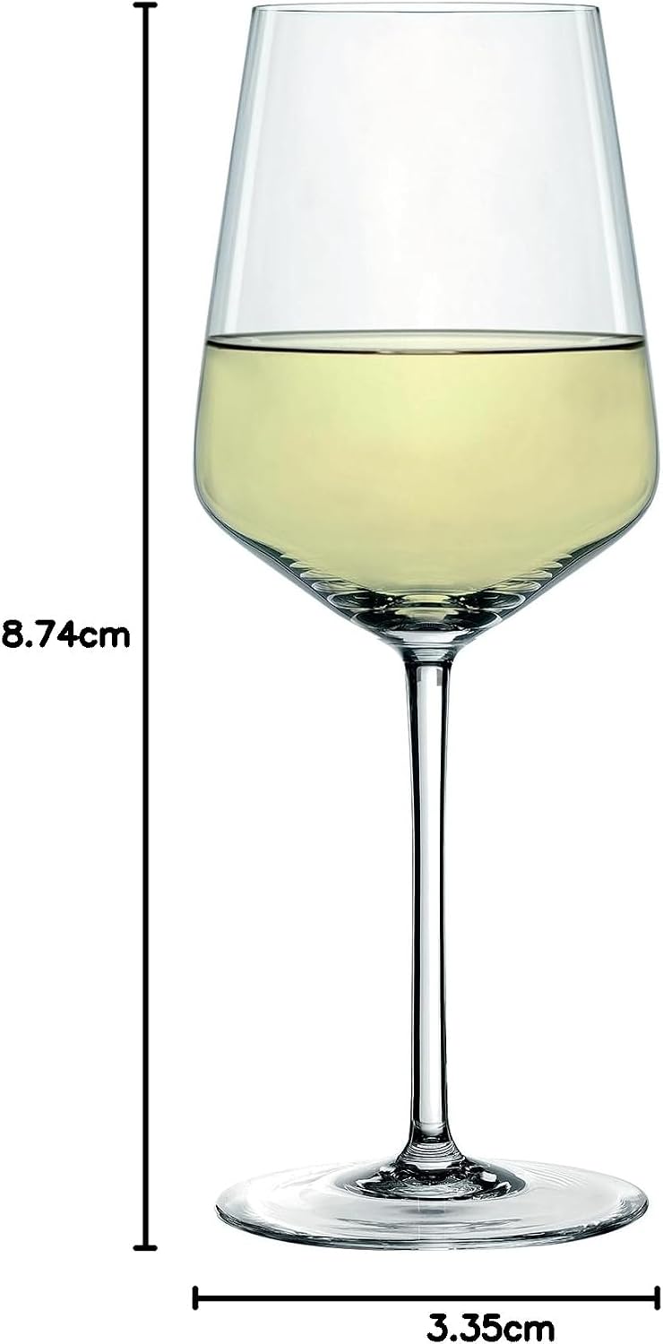 Spiegelau Style Crystal White Wine Glasses Gift Set, Elegant Stemmed Wine Glasses, Stylish Glassware for Dinner Party, Home Bar, Wedding Gifts, Birthday Gifts, Hosting Essentials, 15.5 oz, Set of 4