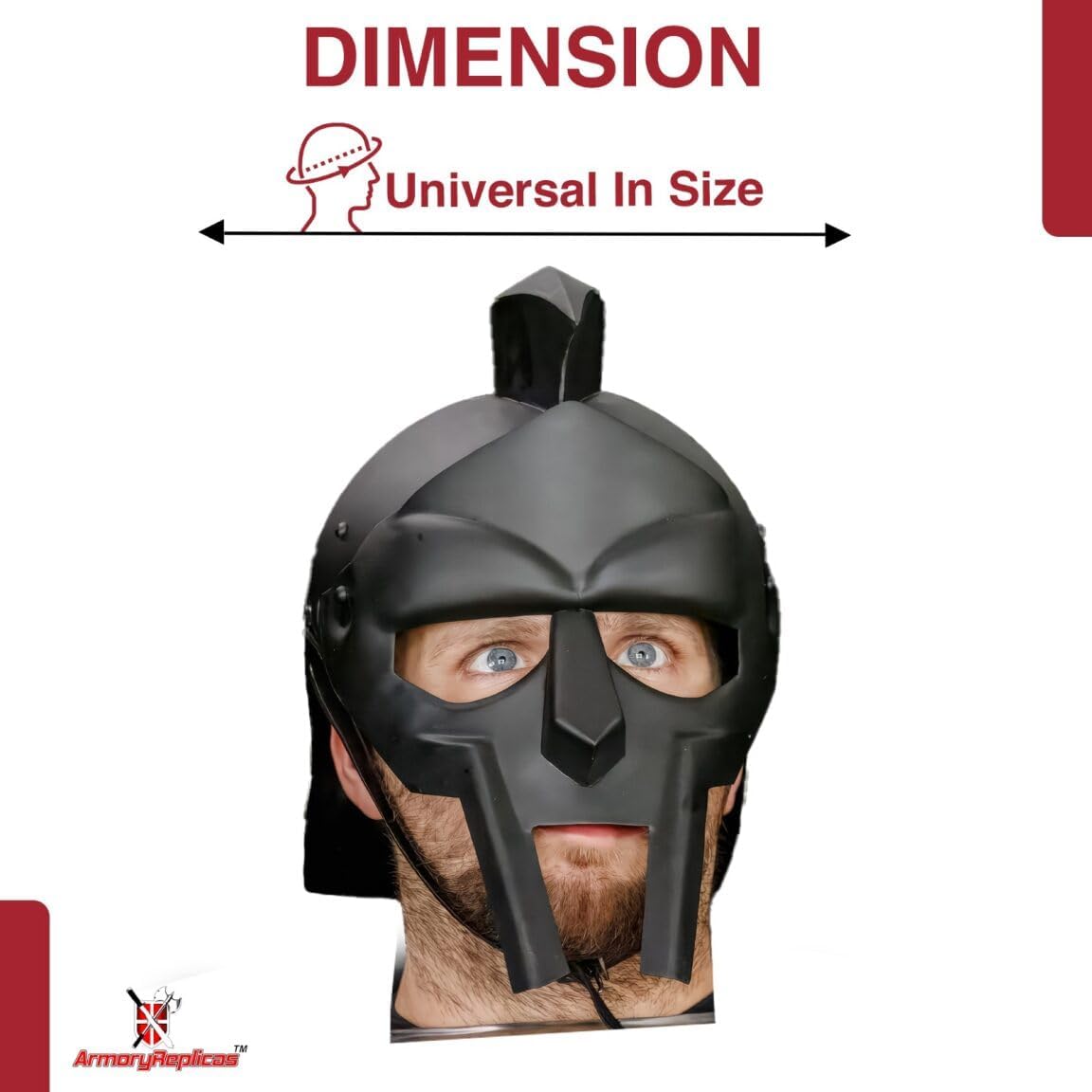 Armory Replicas Maximus Roman Gladiator Blackened 18g Helmet
