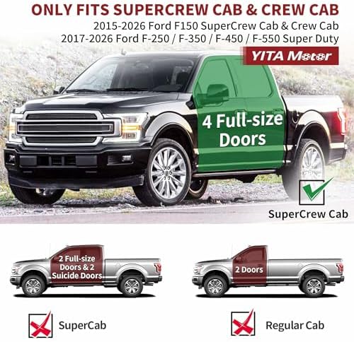 YITAMOTOR Rear Under Seat Storage Fit Ford 2015-2026 F150 & 2017-2026 Super Duty SuperCrew/Crew Cab