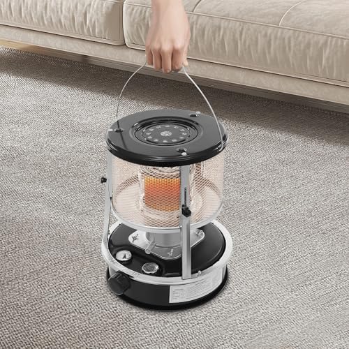 Kerosene Heater, 9000 BTU Portable Indoor Kerosene Space Heater with Adjustable Height, Non-Electric Radiant Heater & Stove for Home Emergency