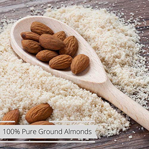 Gourmet Ground Almond Powder (Pure Kosher Meal) by Its Delish – 28 Oz Jumbo Reusable Container – Great Tasting Flour Substitute – All Natural