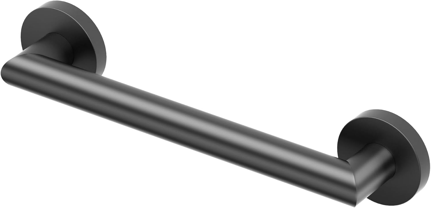 Gatco 970 Glam Shower Grab Bar, 12 Inch, ADA Compliant Stainless Steel, Satin Nickel, Wall Mounted Bathroom Handrail
