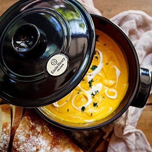 Emile Henry Flame Round Stewpot Dutch Oven, 5.5 Quart, Burgundy