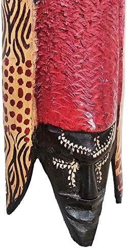 Stoneage Arts African Masks Wall Hanging Art Hand Carving Safari Décor Wall Head Sculpture Wild Animal And Tribal Features Faces Hanging Together