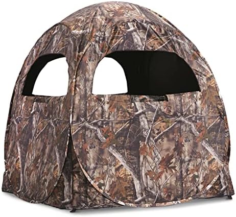 Guide Gear HuntRite Deluxe 4-Panel Spring Steel Hunting Blind; 2 Person Ground Tent for Deer and Turkey Season