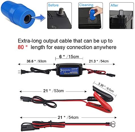 5A 12V Automatic Smart Battery Charger Automotive Maintainer 7-Stages | Trickle for Deep Cycle Car Marine Trolling Motor Boat Truck Lawn Mower RV