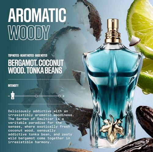 Jean Paul Gaultier Le Beau Eau de Toilette for Men - Long Lasting Addictive Aromatic Woody Mens Cologne with Bergamot, Coconut Wood & Tonka Bean - Designer Fragrance Spray