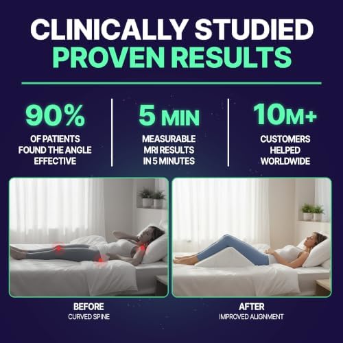 The Angle Wedge Pillow – Leg & Knee Pillow Wedge for Sciatica Pain Relief, Body Pain, Lumbar Decompression – Triangle Foam Cushion Bed Bolster for Lower Back Support, Small | Leg and Knee Pillow Wedge, Body Pain, Lumbar Decompression, Triangle Foam Cushi…