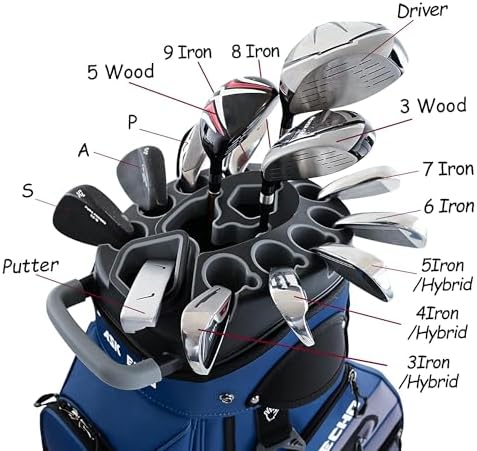 ASK ECHO T-Lock 3.0 Golf Cart Bag, Quiet 14-Way Full-Length Divider
