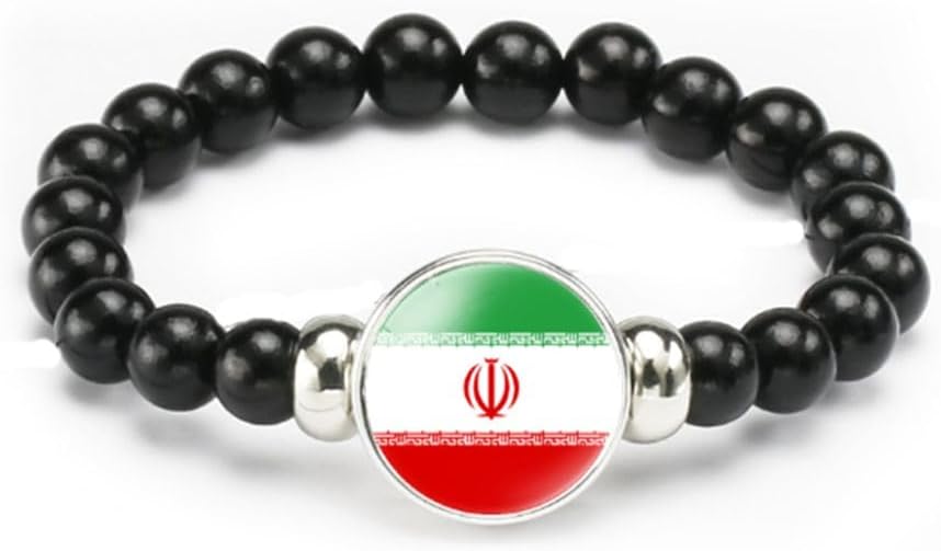 vmcoatdu National Flag Bracelet Elastic Rope Beaded Bracelet Support Your Country Travel Souvenir Gifts for Men Women