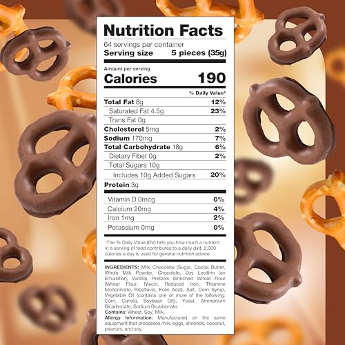 Milk Chocolate Pretzels, Sweet & Salty Snack - 5 Lb Pack | Chocolate-Covered Pretzels for Office Bowls, Snacking, and Gifting