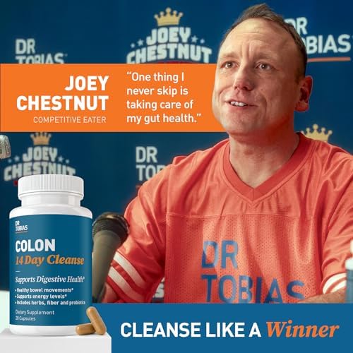 Dr. Tobias Colon 14 Day Cleanse | Supports Digestion & Gut Health | Colon Cleanse Detox | Constipation Relief & Gut Health Support for Women & Men | Psyllium + Senna + Probiotics | 28 Capsules