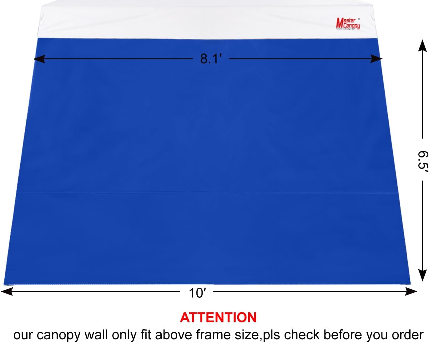 MASTERCANOPY SunWall Canopy Sidewall for 10x10 Slant Leg Canopy Tent, 1 Pack Sidewall Only (Black) | Waterproof UV‑blocking Durable Slant Leg SunWall Adds Shade and Blocks Wind for Canopies, Gazebos