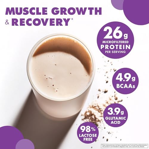 Bluebonnet Grass Fed Whey Protein Isolate 26 g Energy & Workout Recovery BCAA Amino Acids - Gluten-Free, Non-GMO