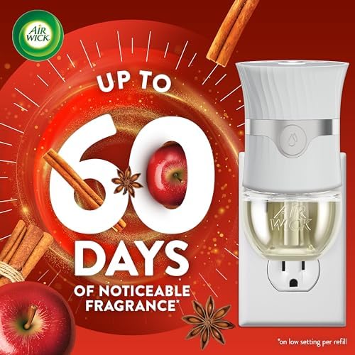 Air Wick Plug in Scented Oil Refill, Apple Cinnamon Medley, 5ct, Air Freshener, Essential Oils