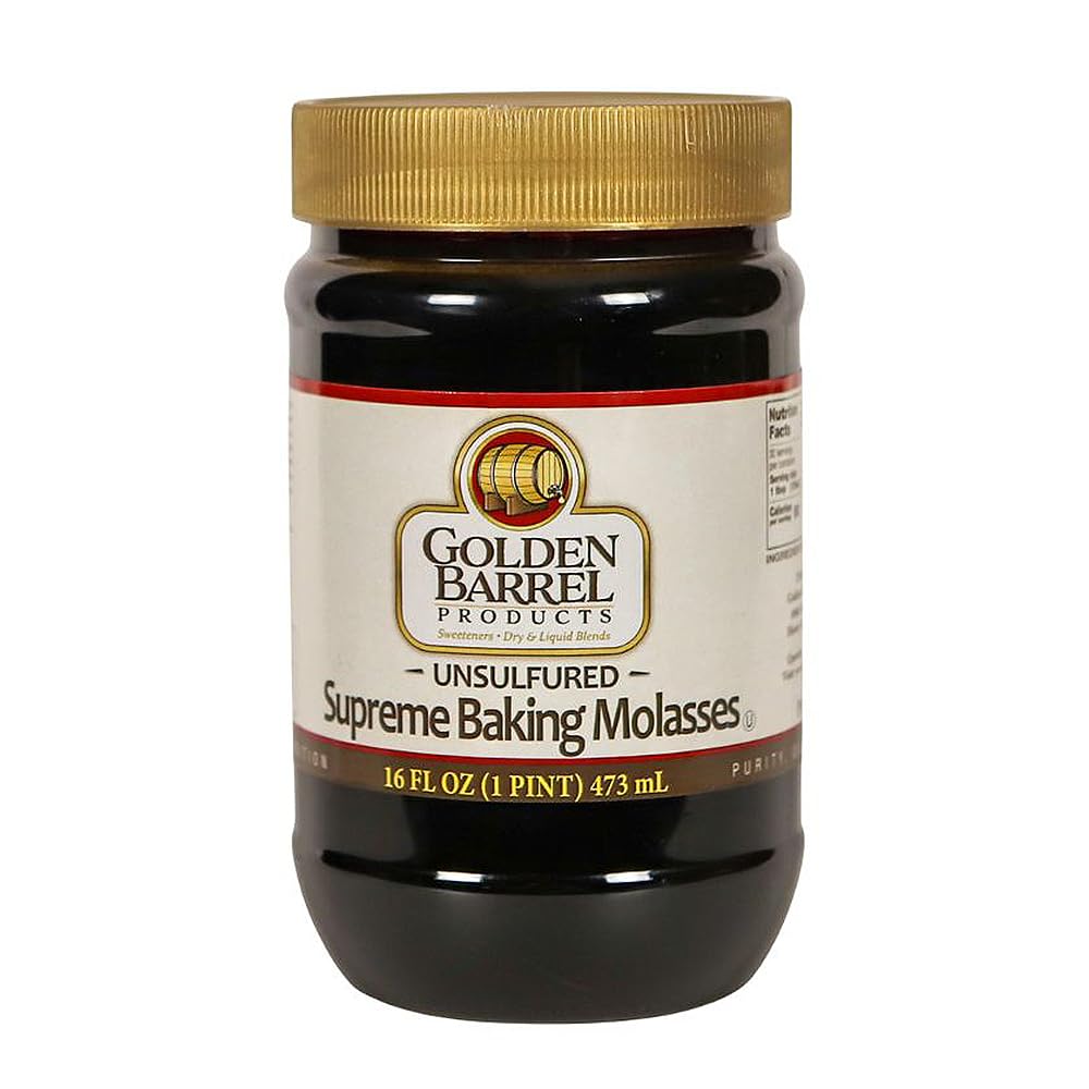 Golden Barrel Unsulfured Blackstrap Molasses, Bulk 128 oz Jug, Rich Robust Molasses for Baking, Cooking & Marinades