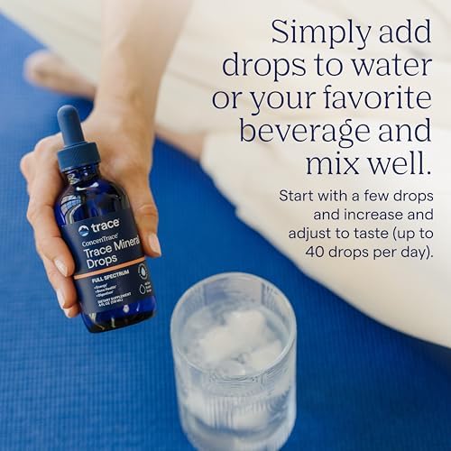ConcenTrace Trace Mineral Drops, 4 fl oz, 48 Day Supply | Ionic liquid electrolyte concentrate, RO water remineralizer