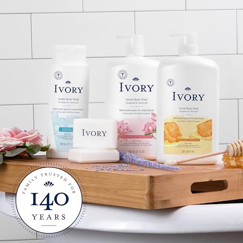 Ivory Body Wash, Designed for the Whole Family, Gentle Formula, Free of Dyes Heavy Perfumes Parabens Phthalates & Silicones, Original Scent, 21 oz (Pack of 2)