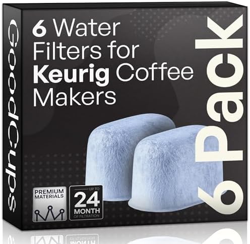 Keurig Filter Replacement - 6 Water Filters for Keurig K-Mini, K-Supreme, K-Slim, K-Express, K-Classic, K-Duo, K-Duo Hot & Iced, K-Elite, K-Select, K-Cafe, K-Compact, 2.0 and 1.0 Brewers