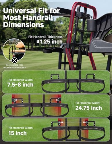 KEMIMOTO Golf Cart Bag Holder, Heavy-Duty Golf Cart Bag Attachment | Compatible with EZGO Valor RXV Club Car