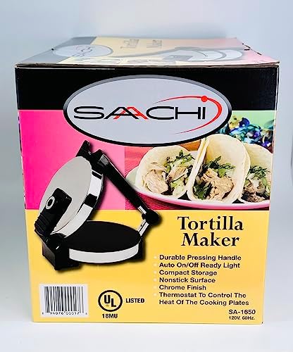 Saachi SA1650 Electric Non-Stick Roti Chapati Flat Bread Wraps/Tortilla Maker with Temperature Control
