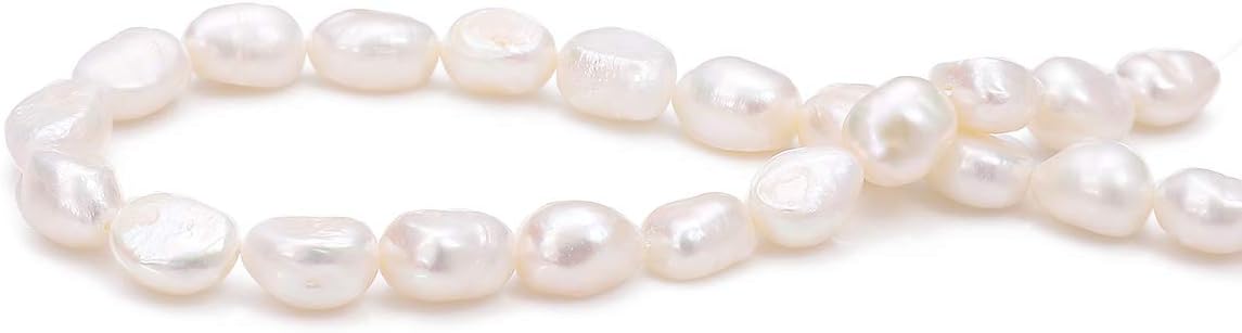 BEADIA Natural Pearl Beads Side Hole 7-8mm Purple Freshwater Cultured Loose Gemstone Beads for DIY Jewelry Making 13.8''/Strand