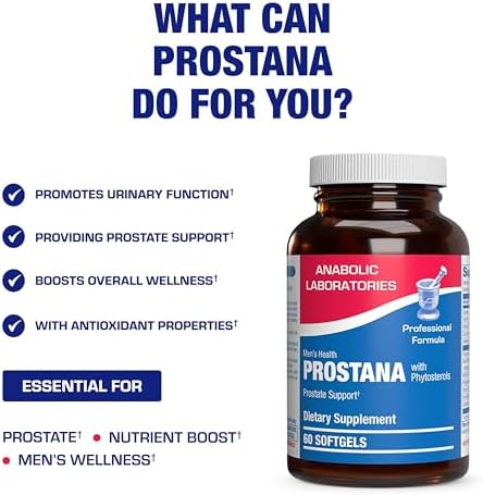 Prostana Prostate Health Supplement for Men - Clinical Formula Herbal Complex with Beta Sitosterol Saw Palmetto and Pumpkin Seed Oil for Prostate