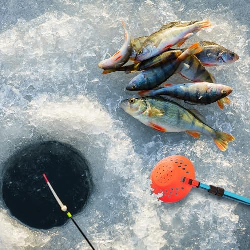 33.4" Adjustable Ice Fishing Skimmer Scoop with Long Handle | Portable Winter Ice Fishing Scooper, Ice Fishing Gear for Scooping Out Ice While Fishing