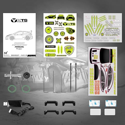 1/10 Brushless RC Cars, 50 MPH Rally Car, 4WD, Waterproof, 8+ Ages | 45A Waterproof ESC, 11KG Micro Servo, 2852 3800KV Brushless Motor, 3S Lipo