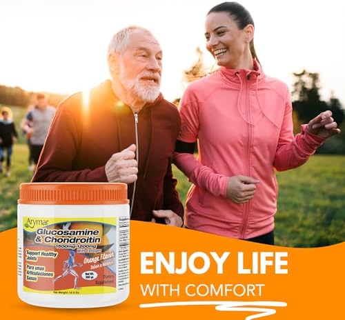 Arymar Glucosamine Chandroitin Powder (1500mg/1200mg) - Joint Health Support Supplement - Helps Maintain Mobility & Flexibility - High Absorption Formula - 300g (10.5 oz)