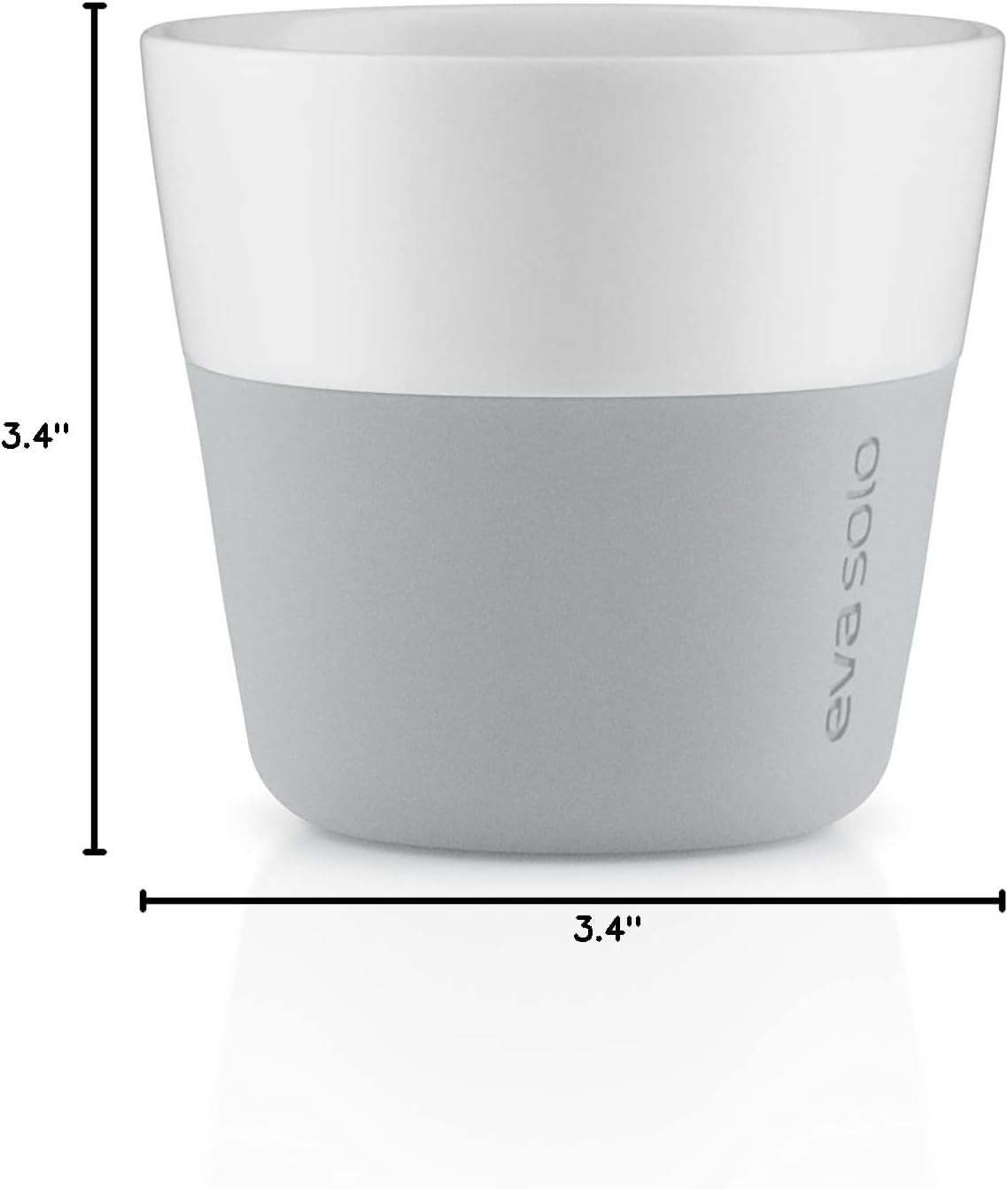 Eva Solo | 2 Lungo Tumbler Mugs | 8 oz Porcelain Coffee Cup Tumblers with Silicone-coated Grip | Danish Design, Functionality & Quality | Black