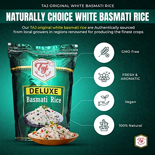 TAJ Gourmet Brown Basmati Rice, Naturally Aged, 10-Pounds