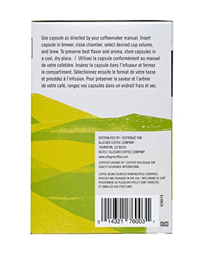 Allegro Coffee, Coffee Breakfast Blend Pods Organic 10 Count, 3.8 Ounce