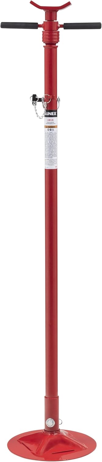 SUNEX TOOLS 6810A, Underhoist Support Stand with Foot Pedal, ¾ Ton Capacity, Large Base, Bearing Mounted Spin Handle, Height Adjustment Under Load, Lightweight, Supports Vehicle Components Only